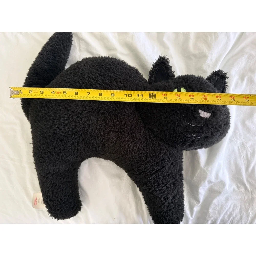 Cynthia Rowley Curious Soft Black Cat Plush Pillow Green Eyes Fall/Halloween 19